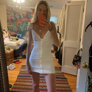 White mini button-up dress
